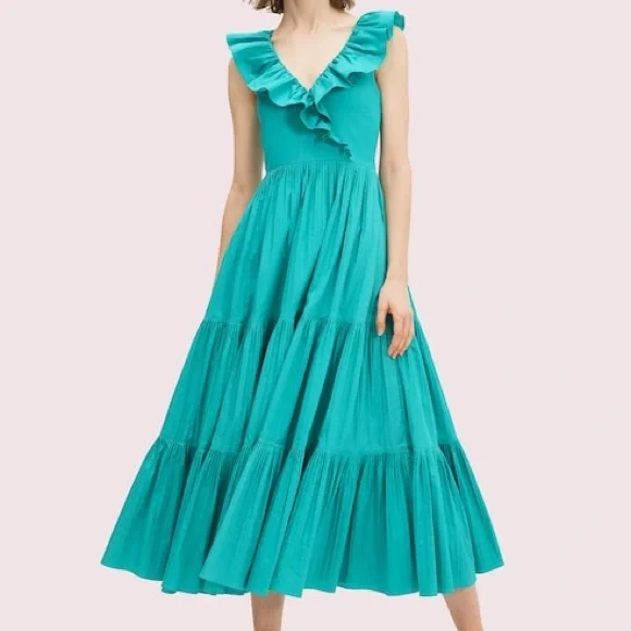 Poplin Ruffled Tiered Dress - Picture 6 of 7